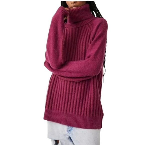 Free People Oversized Turtleneck Sweater Super Soft - Picture 4 of 5